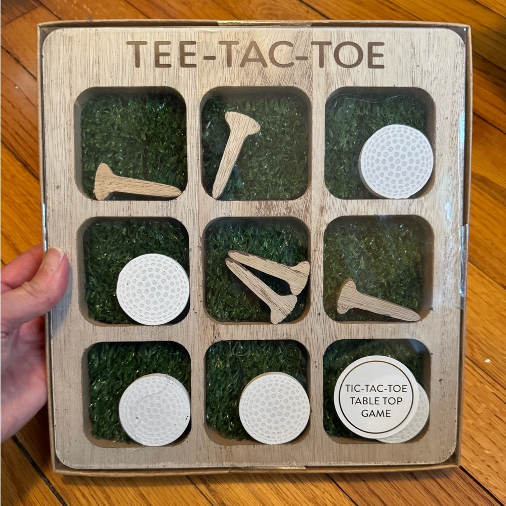 Wooden Tee Tac Toe Golf Themed Tic Tac Toe Tabletop Game Eccolo Golf Lover Gift